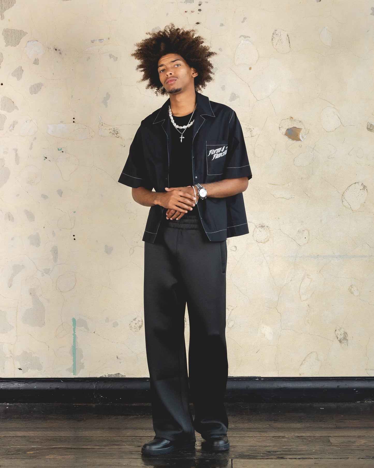 404 Form And Function Button Up Shirt Black