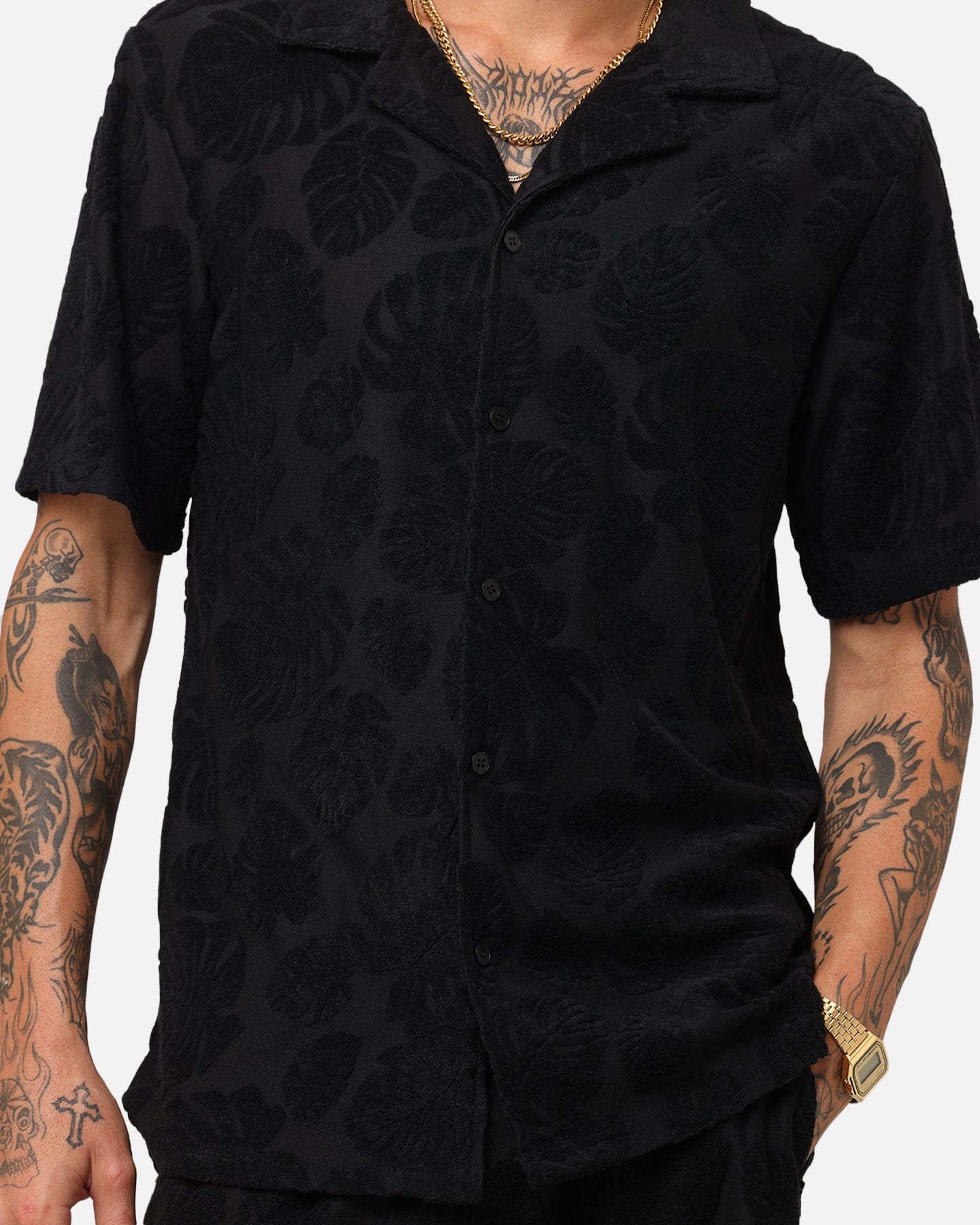 XXIII Dark Amazon Button Up Shirt Black