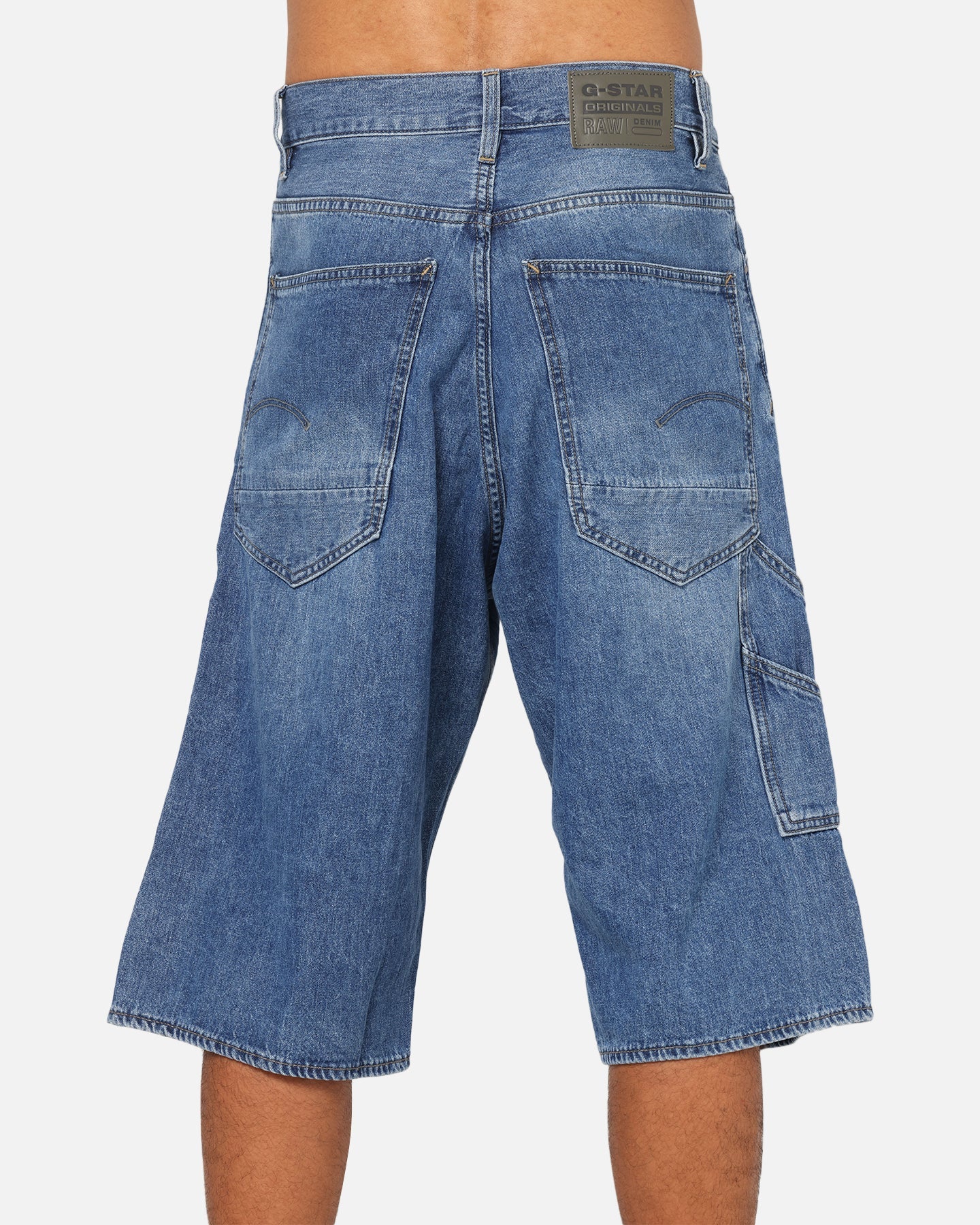G-Star Bam Logger Denim Shorts Faded Blue