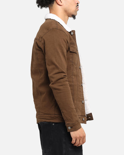 Saint Morta Sherpa Denim Jacket Vintage Brown