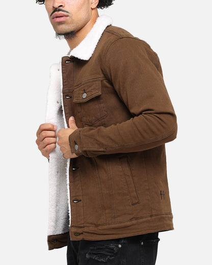 Saint Morta Sherpa Denim Jacket Vintage Brown