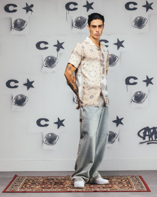 Carré Bandana Ultra Button Up Shirt Stone