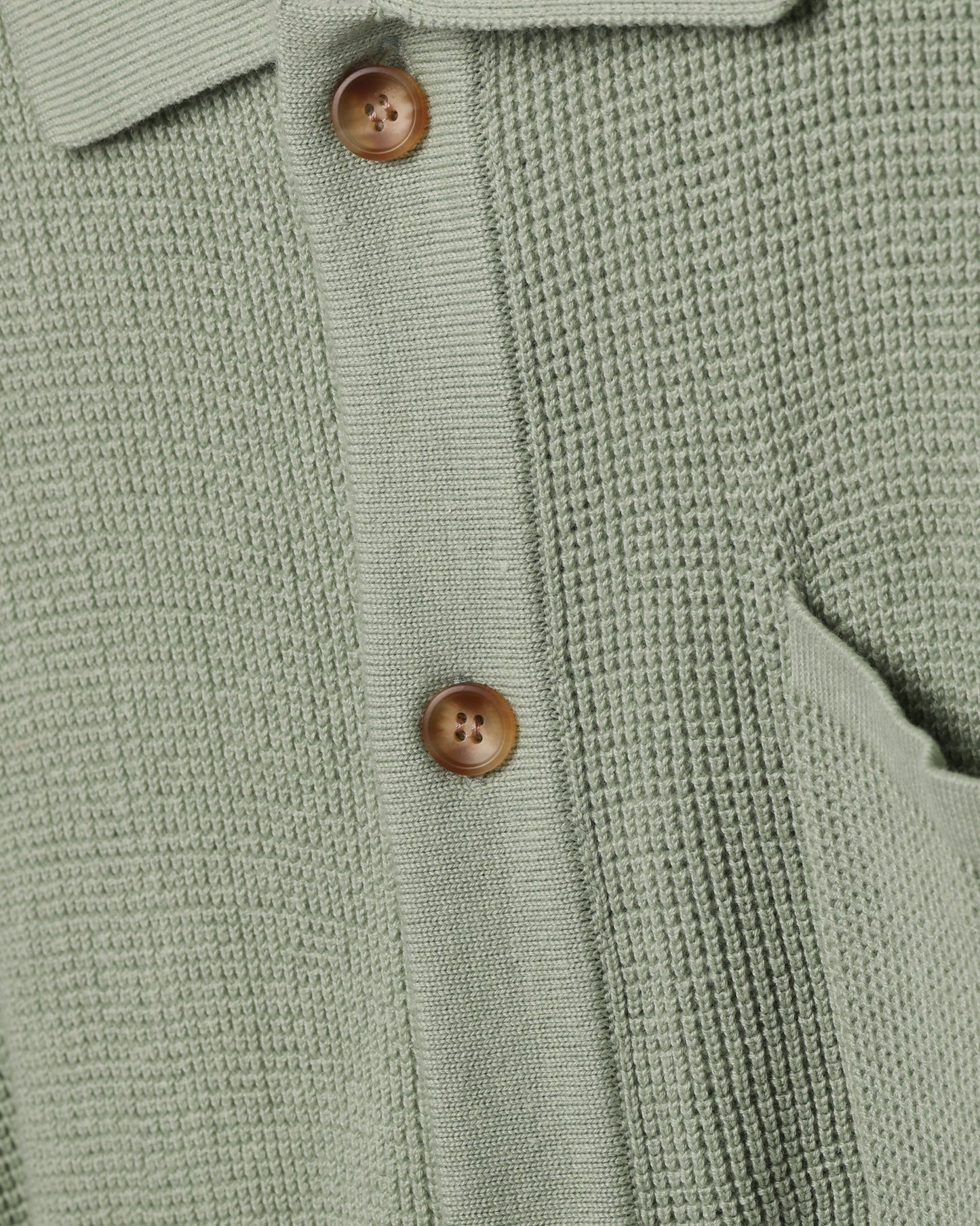 XXIII Zyair Knit Rib Button Up Shirt Sage