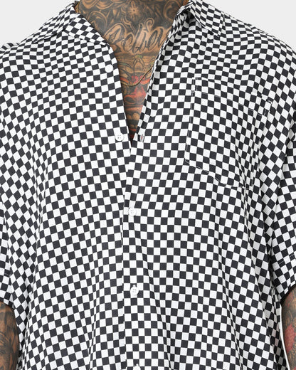 Saint Morta Checks Short Sleeve Shirt Black/White