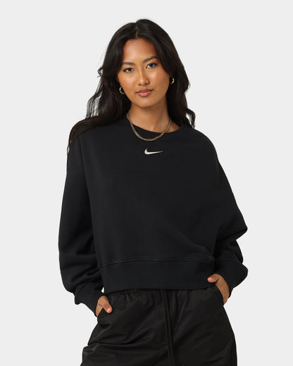 Nike Women's Nike Sportswear Style Fleece Over-Oversized Crewneck Black/Sail