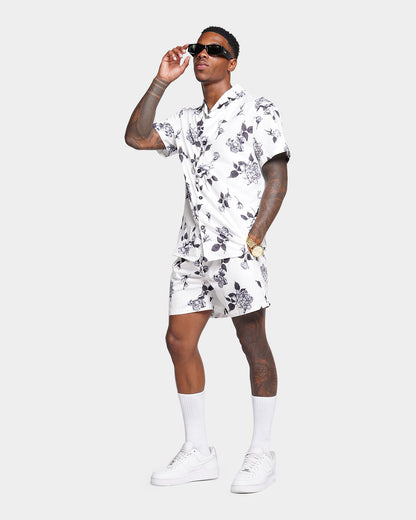 XXIII Milo Floral Button Up Shirt White