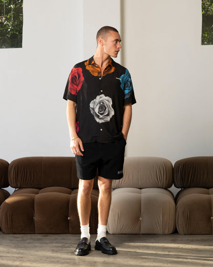 Carré Rose Bunch Button Up Shirt Black