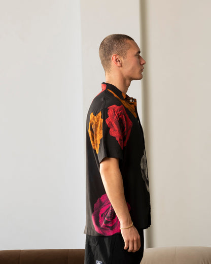 Carré Rose Bunch Button Up Shirt Black
