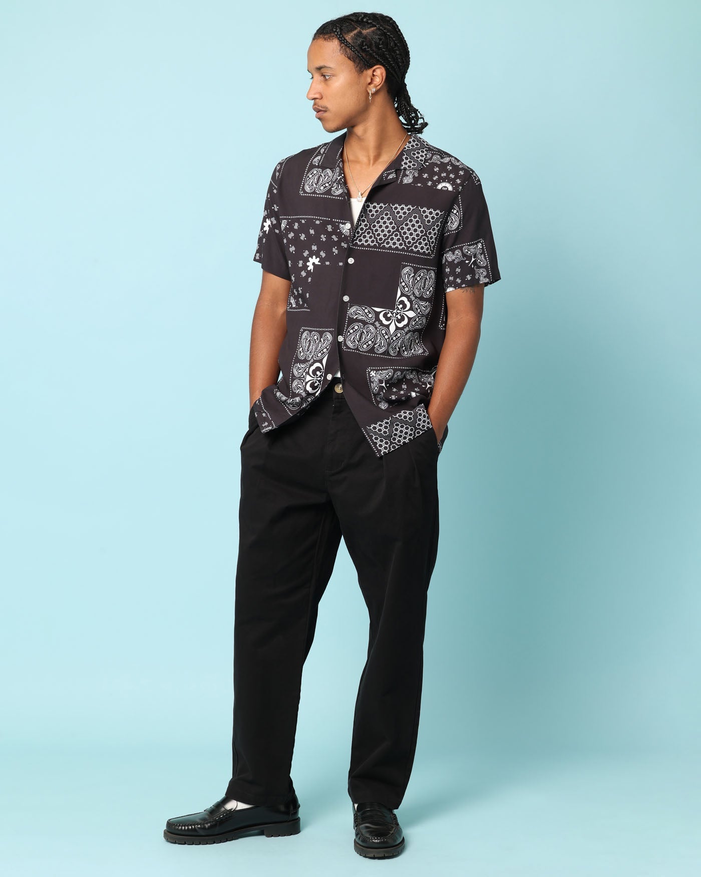 Carré Fragment Button Up Shirt Black