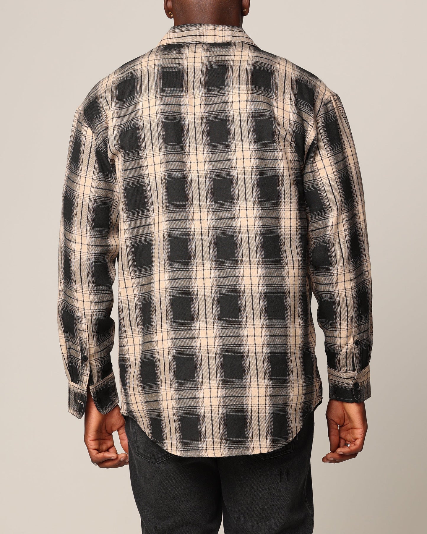 Saint Morta Icon Flannel Shirt Tan/Black