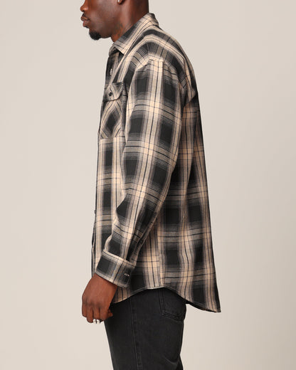 Saint Morta Icon Flannel Shirt Tan/Black