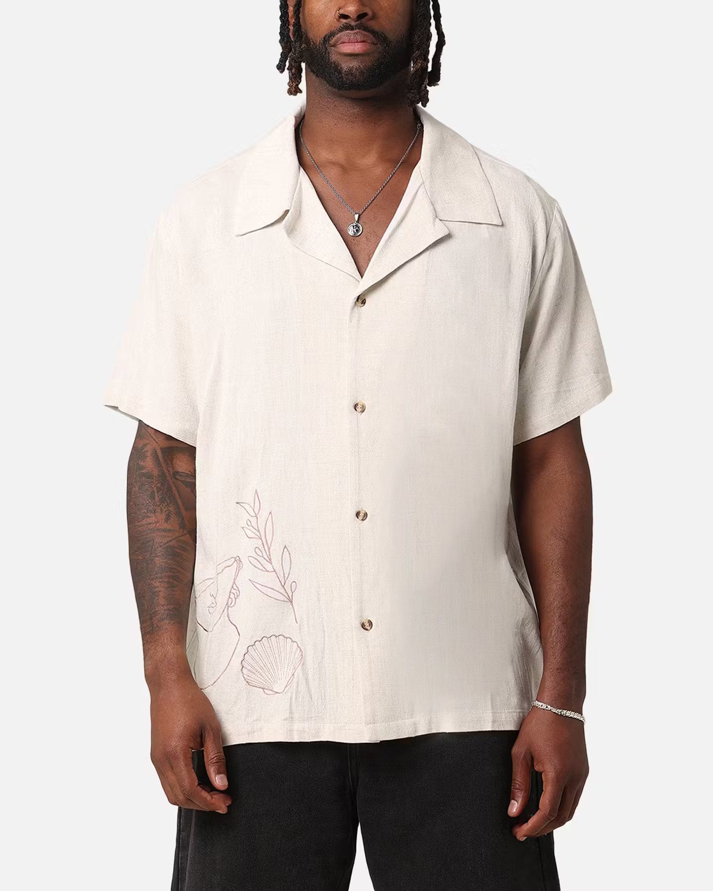 XXIII Venus Linen Button Up Shirt Oatmeal