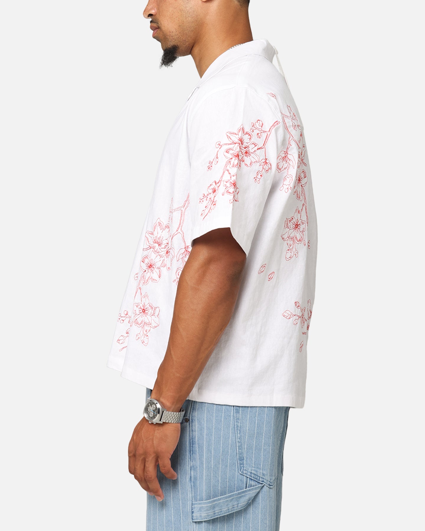 Carre Blossom Button Up Shirt White/Red