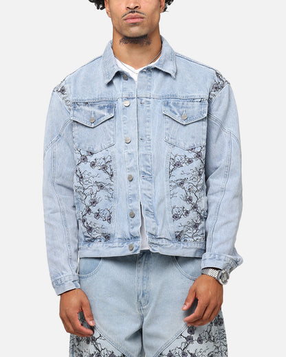 Saint Morta Poison Ivy Panel Denim Jacket Mid Blue