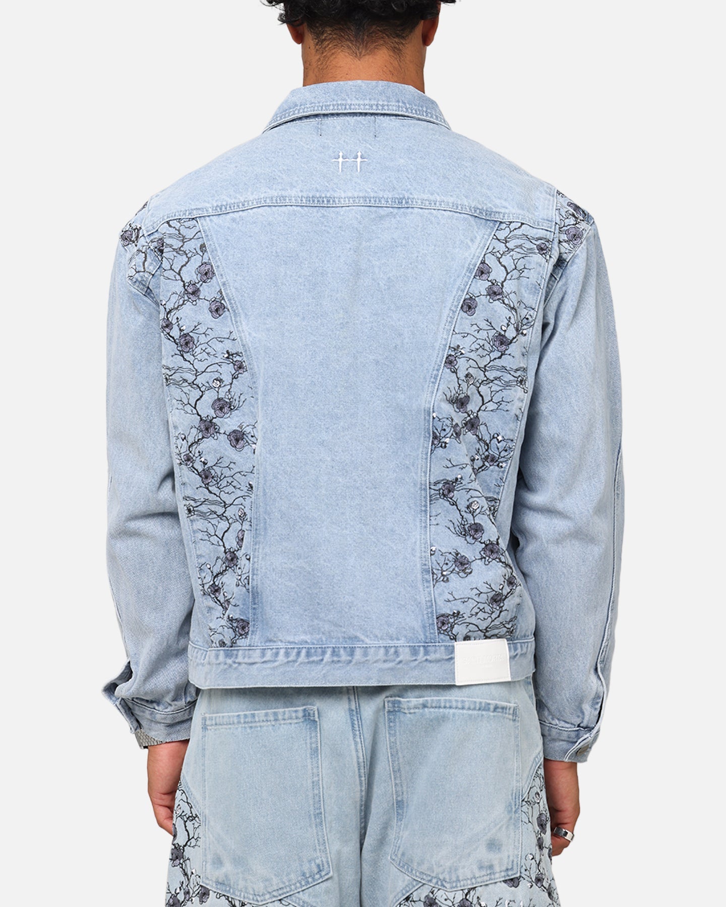 Saint Morta Poison Ivy Panel Denim Jacket Mid Blue
