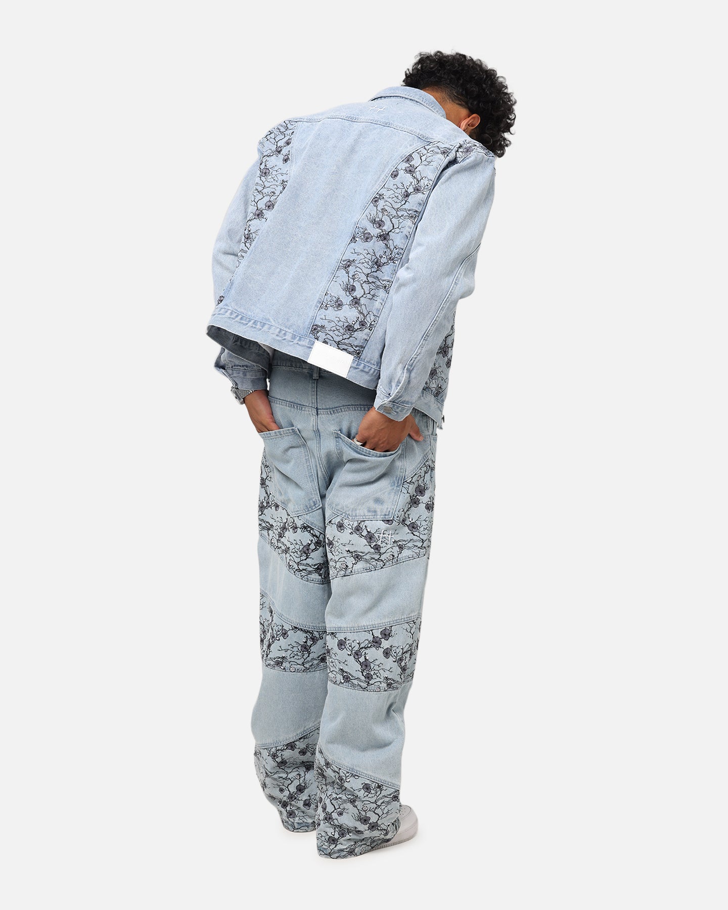 Saint Morta Poison Ivy Panel Denim Jacket Mid Blue