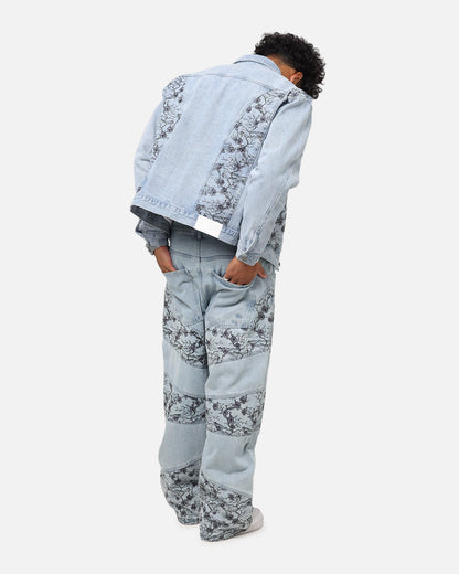 Saint Morta Poison Ivy Panel Denim Jacket Mid Blue