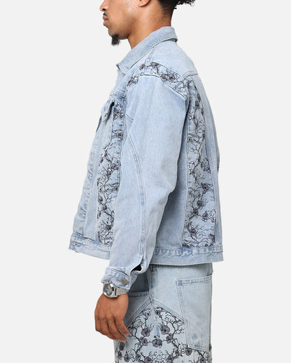 Saint Morta Poison Ivy Panel Denim Jacket Mid Blue