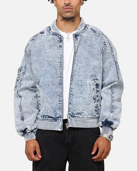 Saint Morta Flight Denim Jacket Blue Stonewash