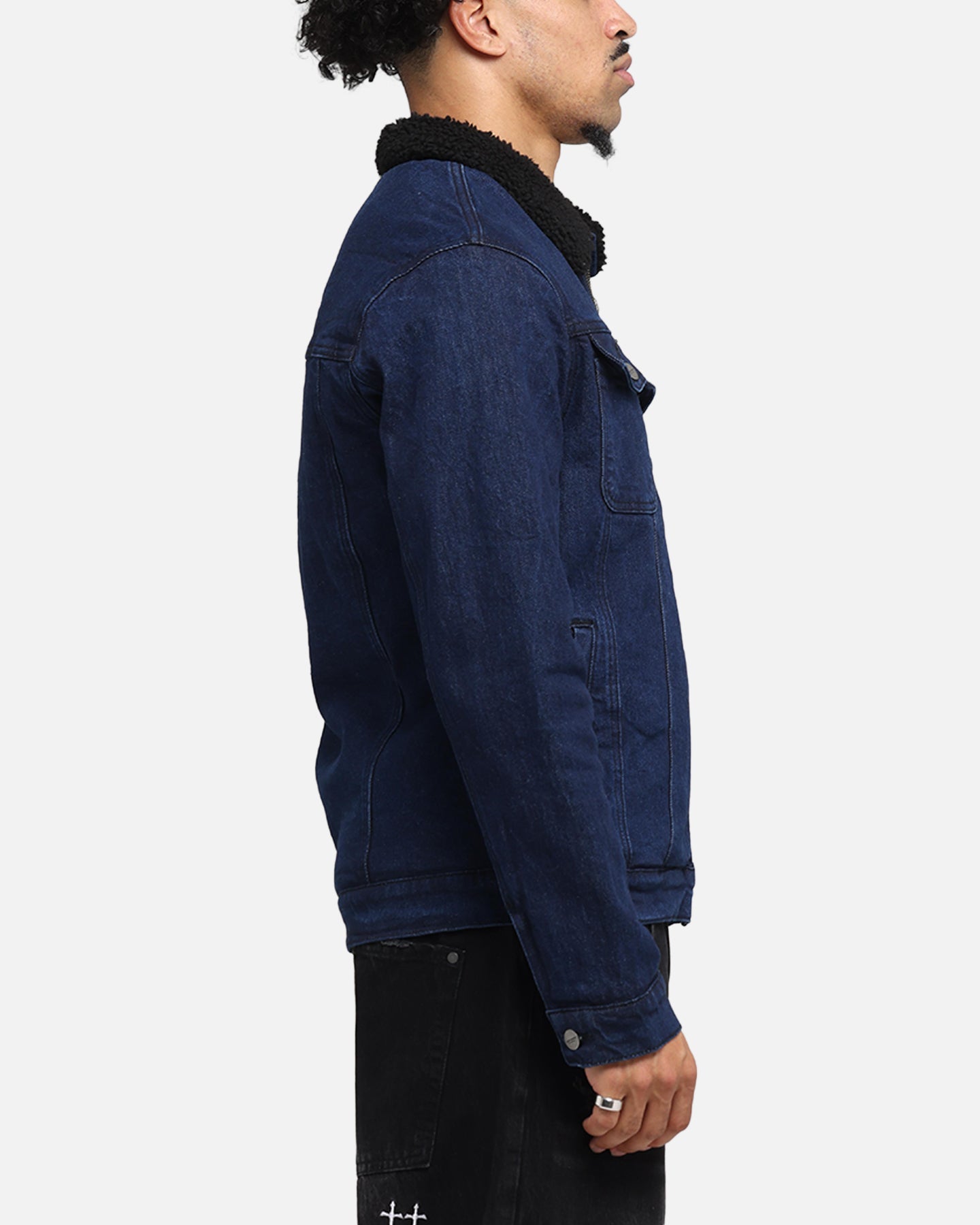 Saint Morta Sherpa Denim Zip Jacket Indigo/Black