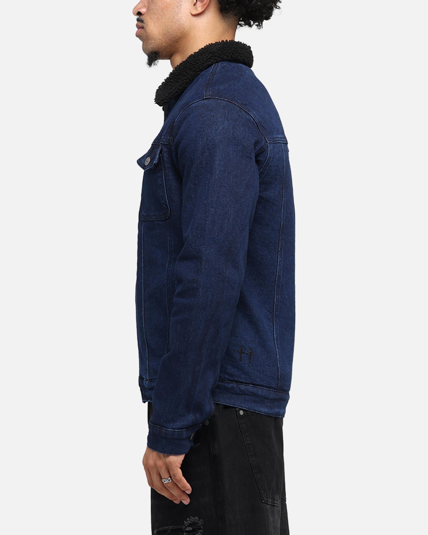 Saint Morta Sherpa Denim Zip Jacket Indigo/Black
