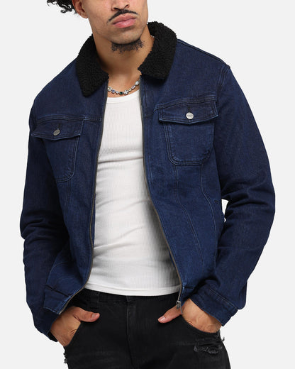 Saint Morta Sherpa Denim Zip Jacket Indigo/Black