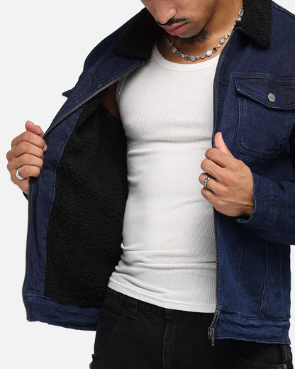 Saint Morta Sherpa Denim Zip Jacket Indigo/Black