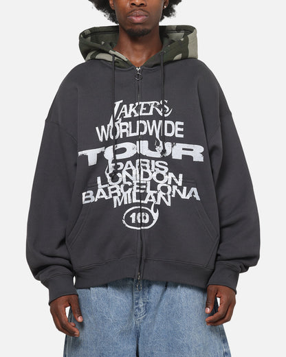 Mitchell & Ness Los Angeles Lakers World Tour Hoodie Washed Black