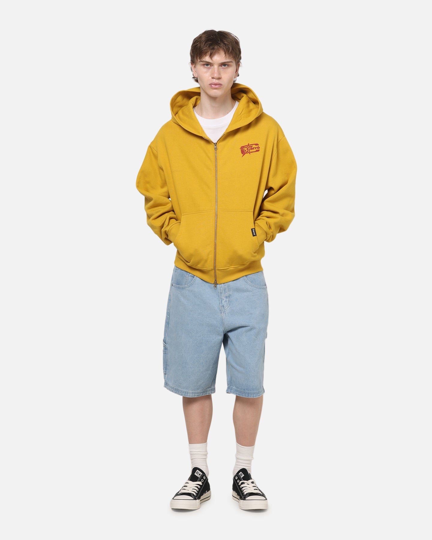 Carre Signature Zip Hoodie Mustard