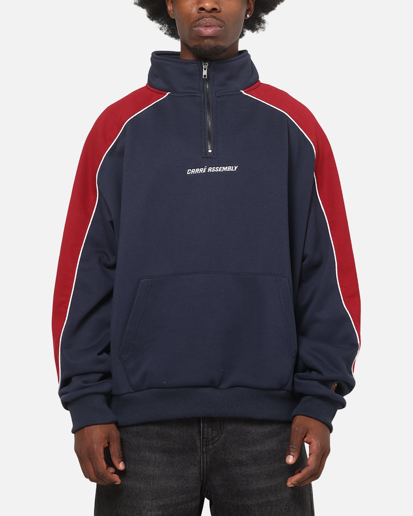 Carre Assembly League 1/4 Zip Crewneck Navy/Red