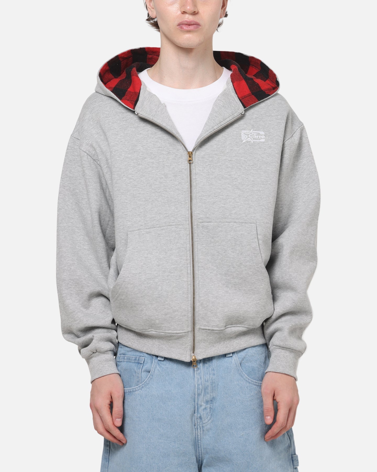 Carre True Form Hoodie Grey Marle/Plaid