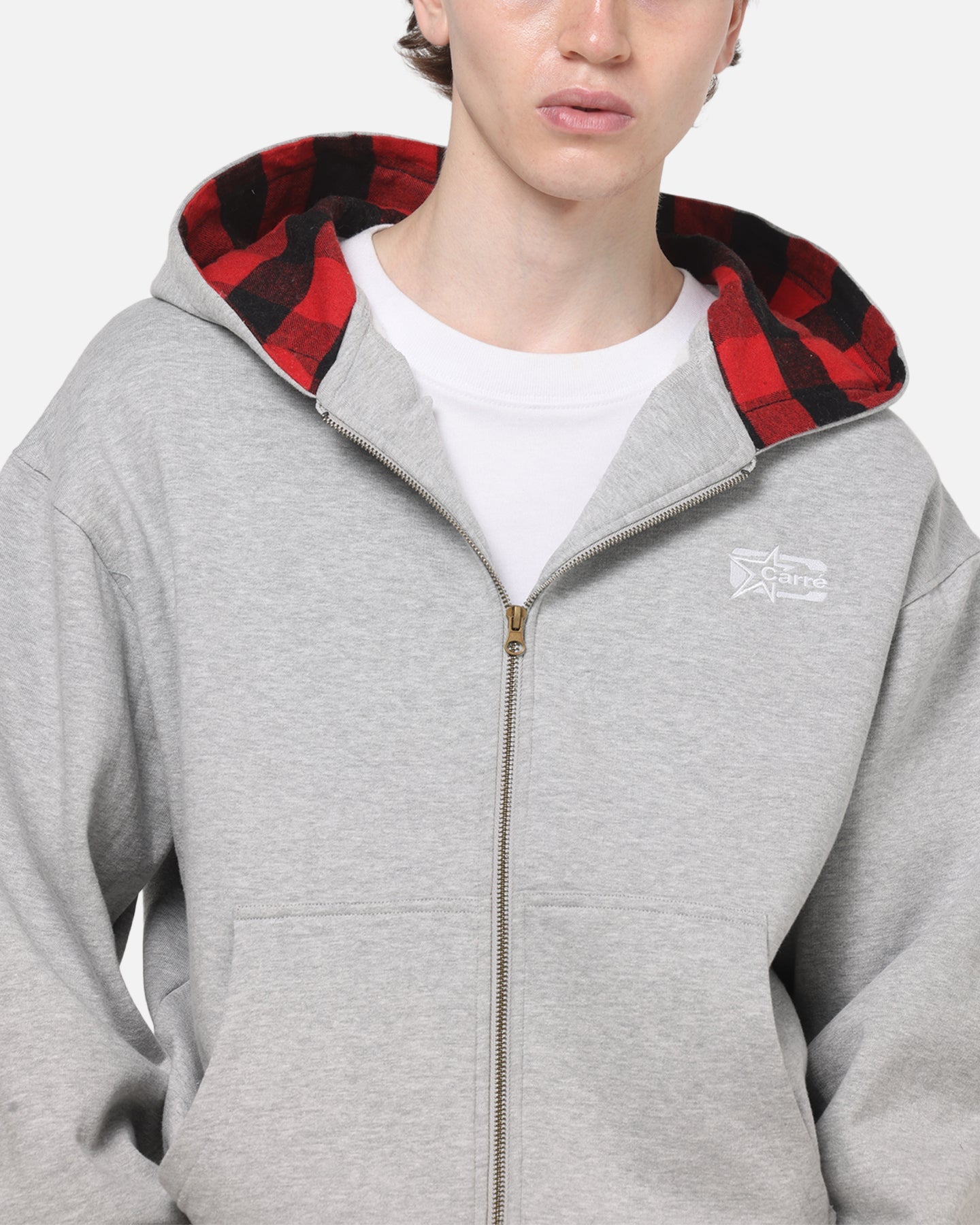Carre True Form Hoodie Grey Marle/Plaid