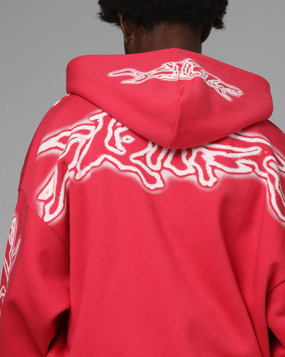 Loiter Dog Pound Airbrush Zip Hoodie Pink