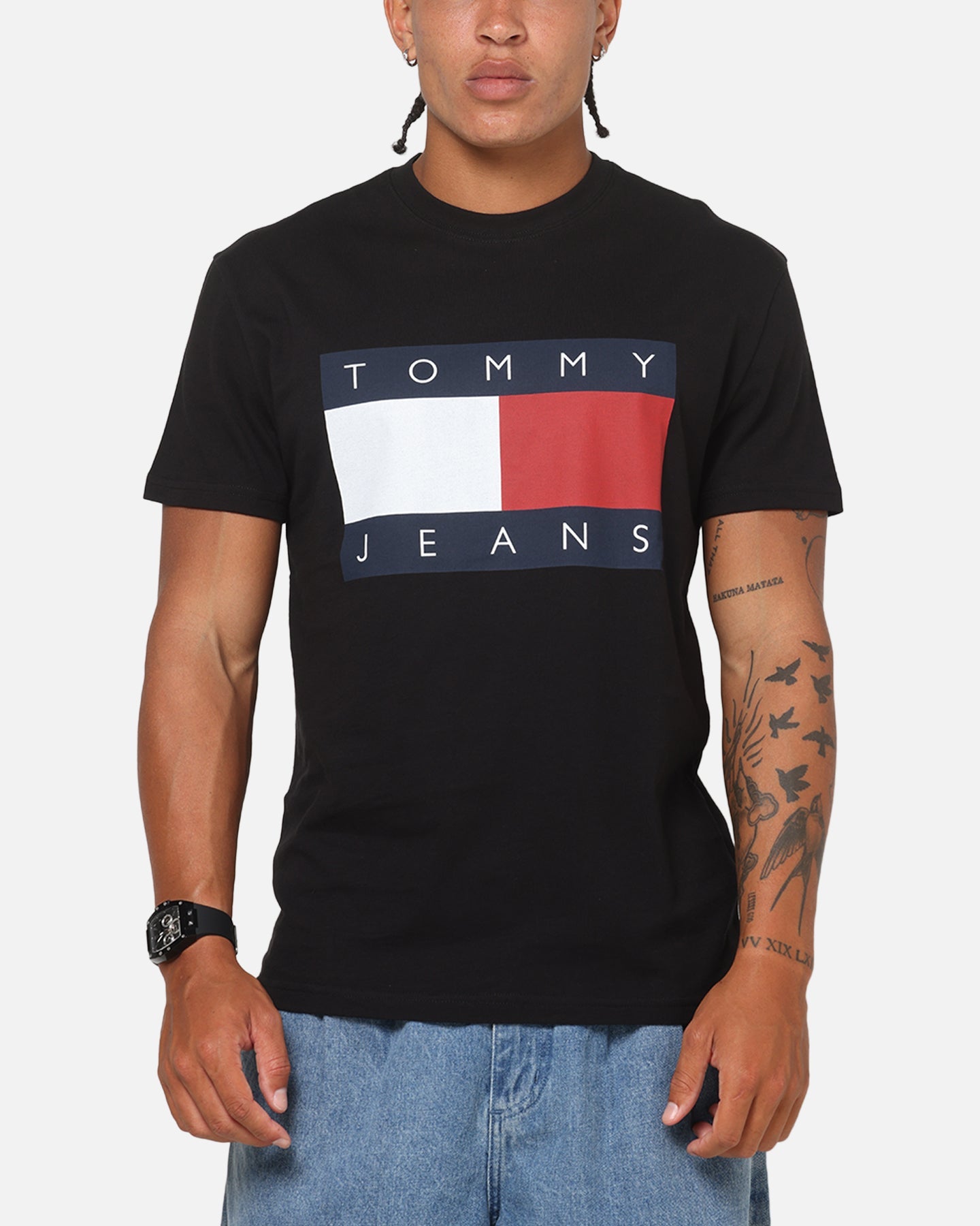 Tommy Jeans Regular Flag T-Shirt Black
