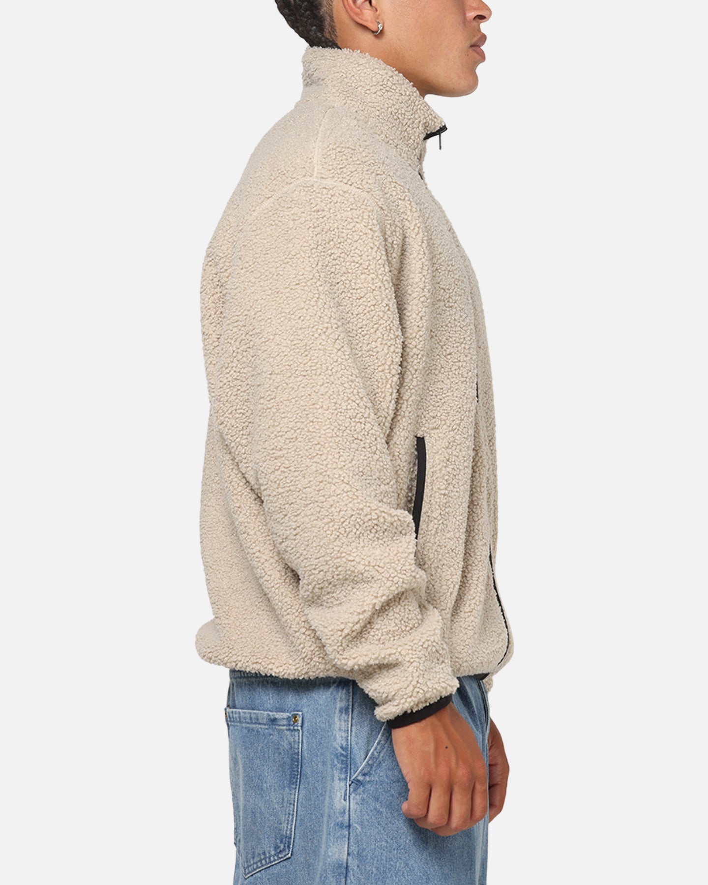 Tommy Jeans Relaxed Badge Zip Through Jacket Beige