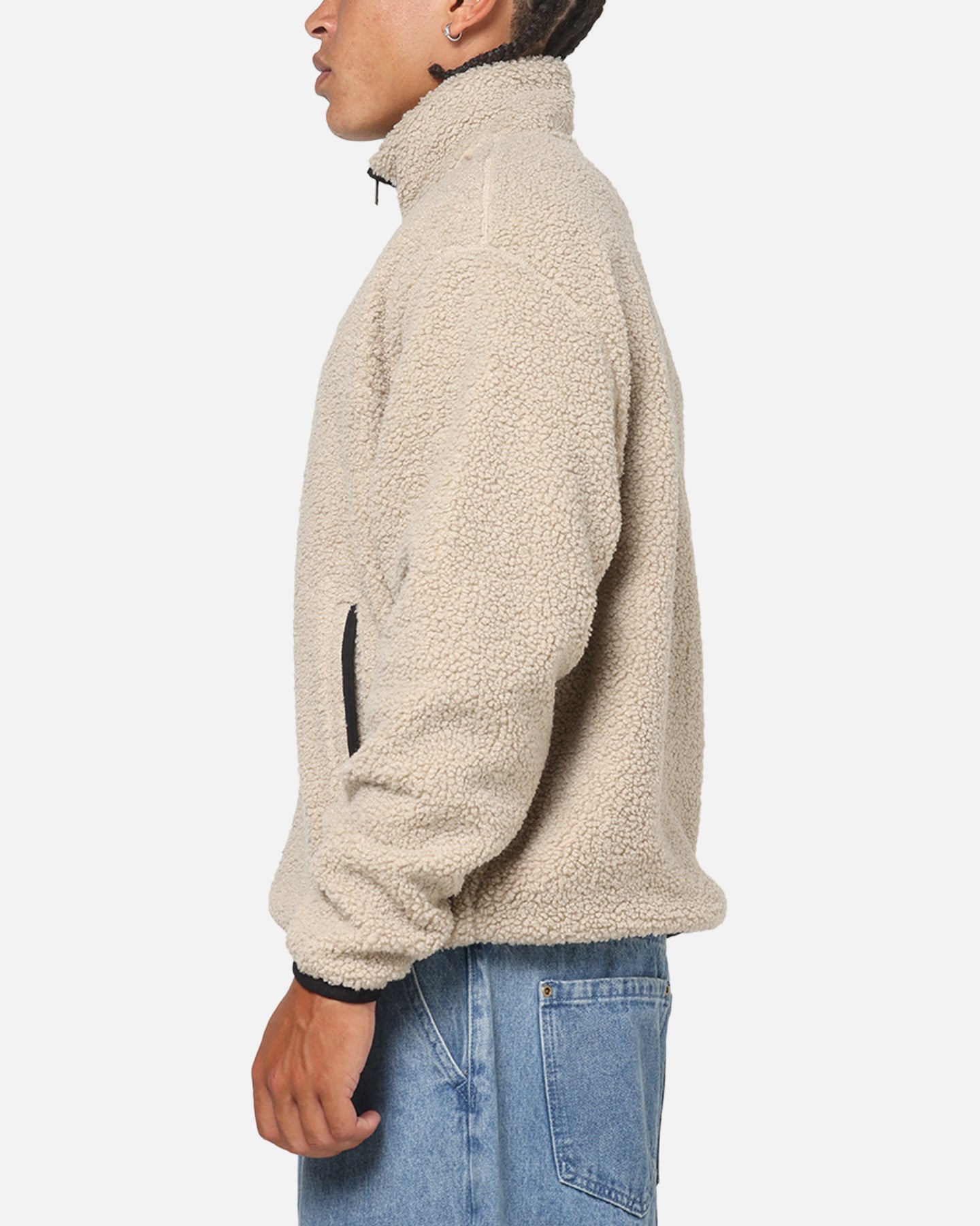 Tommy Jeans Relaxed Badge Zip Through Jacket Beige