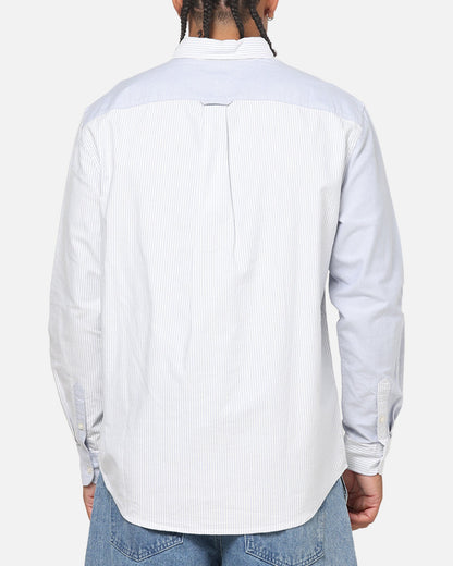 Tommy Jeans Relaxed Oxford Stripes Button Up Shirt Blue Pinstripe