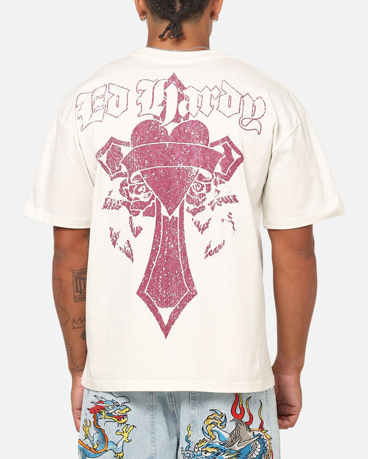 Ed Hardy Sacred Heart T-Shirt Off White