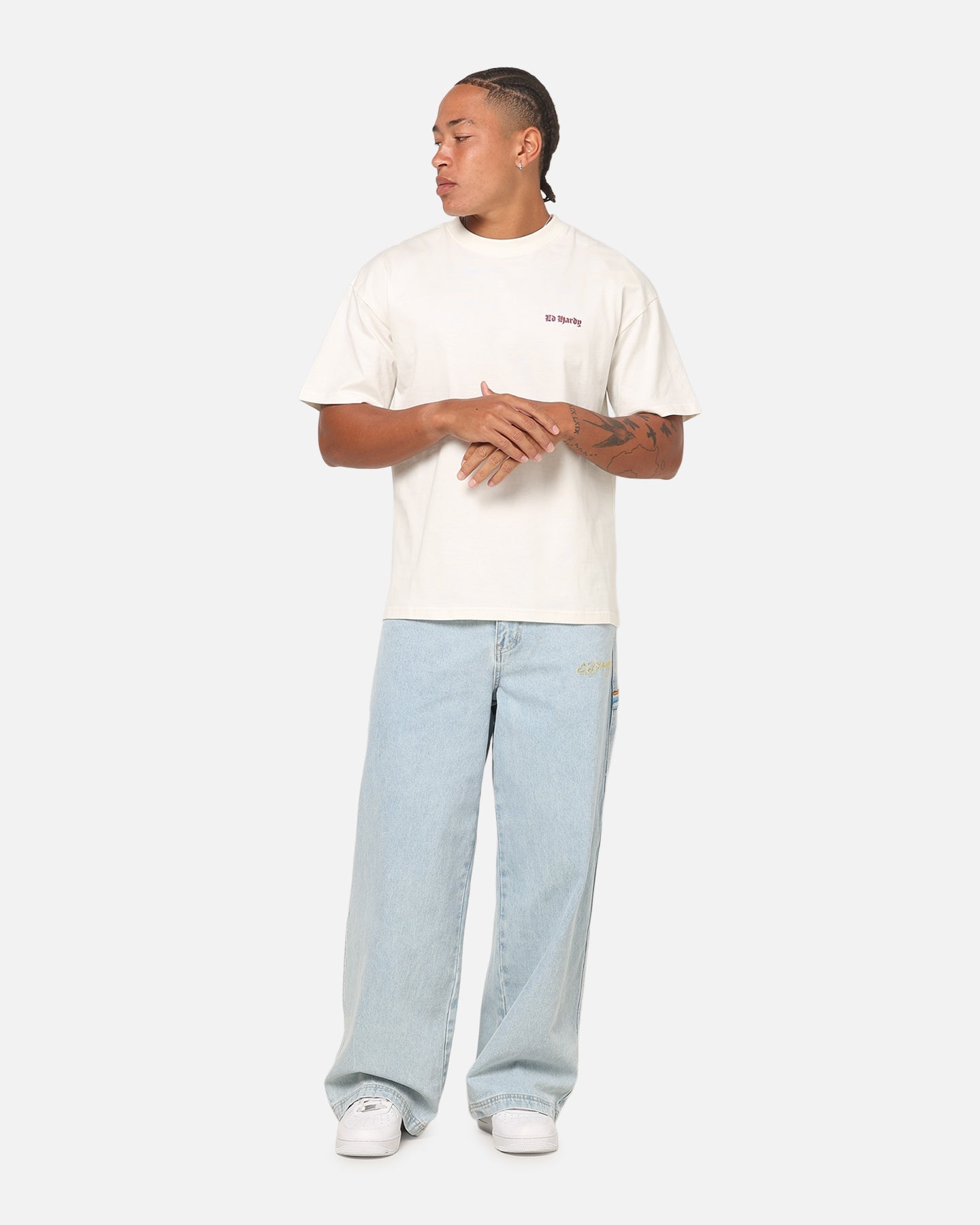 Ed Hardy Sacred Heart T-Shirt Off White