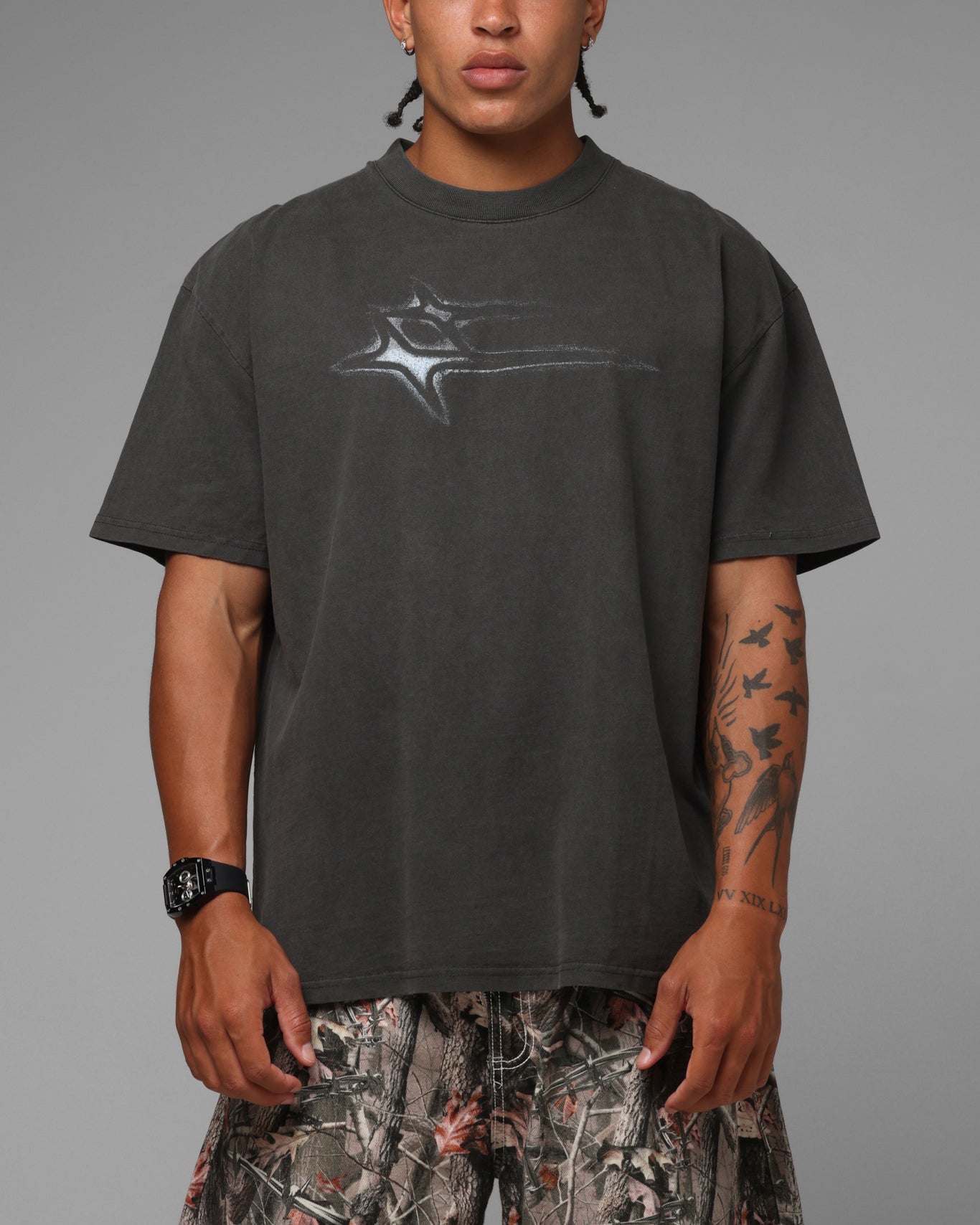 Loiter Afterimage T-Shirt Black Wash