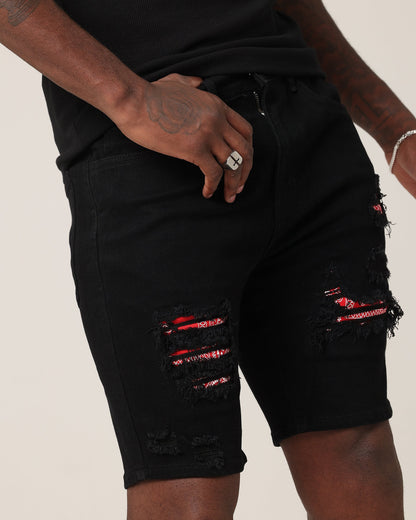 Saint Morta Paisley Summum Shorts Black/Red