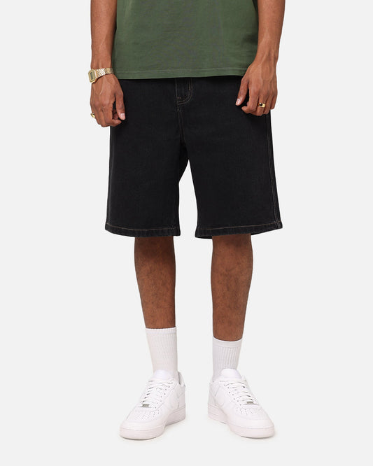 S Double Denim Standard Shorts Black Wash