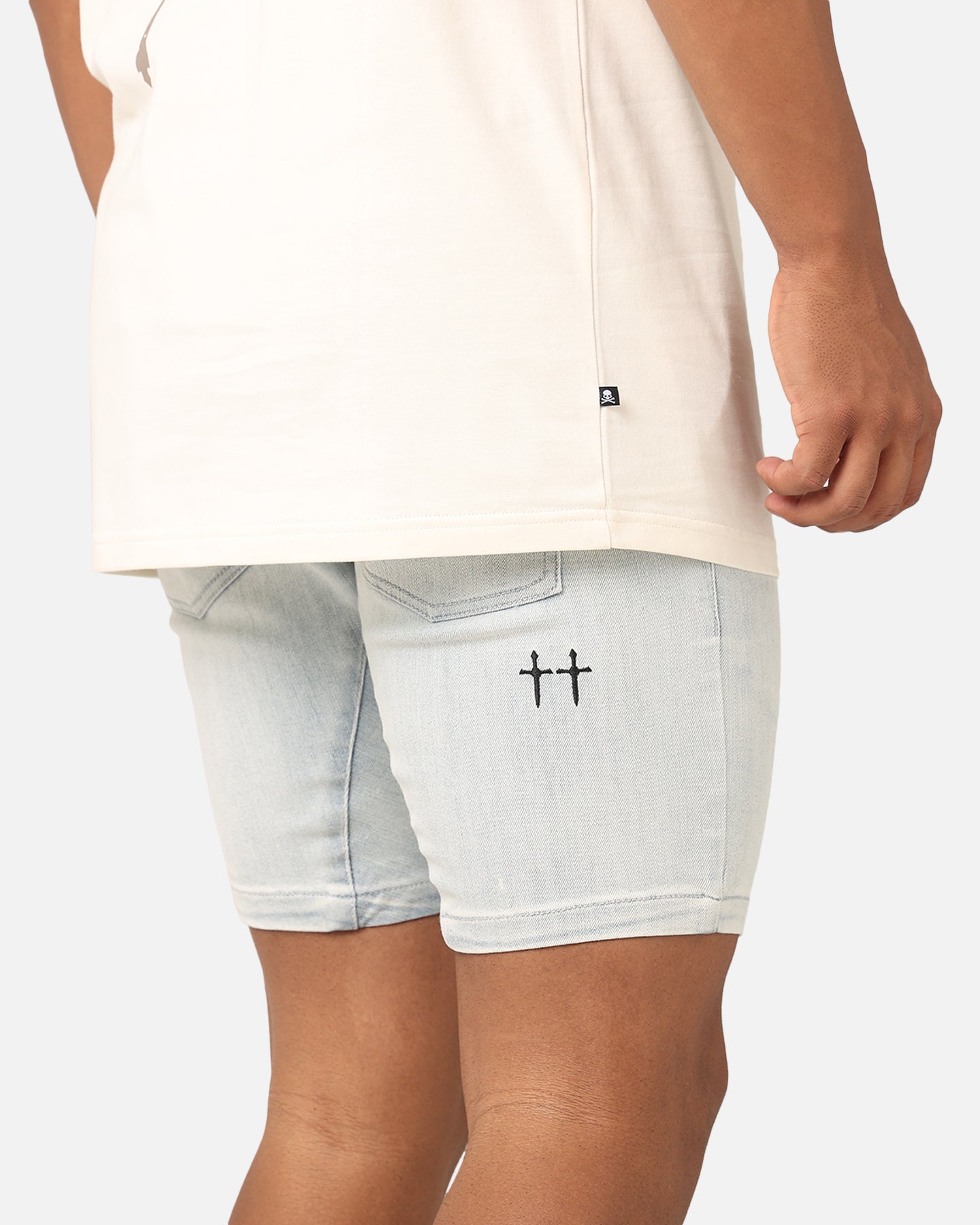 Saint Morta Correr Denim Shorts Light Blue
