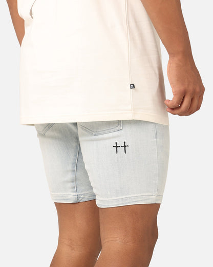 Saint Morta Correr Denim Shorts Light Blue