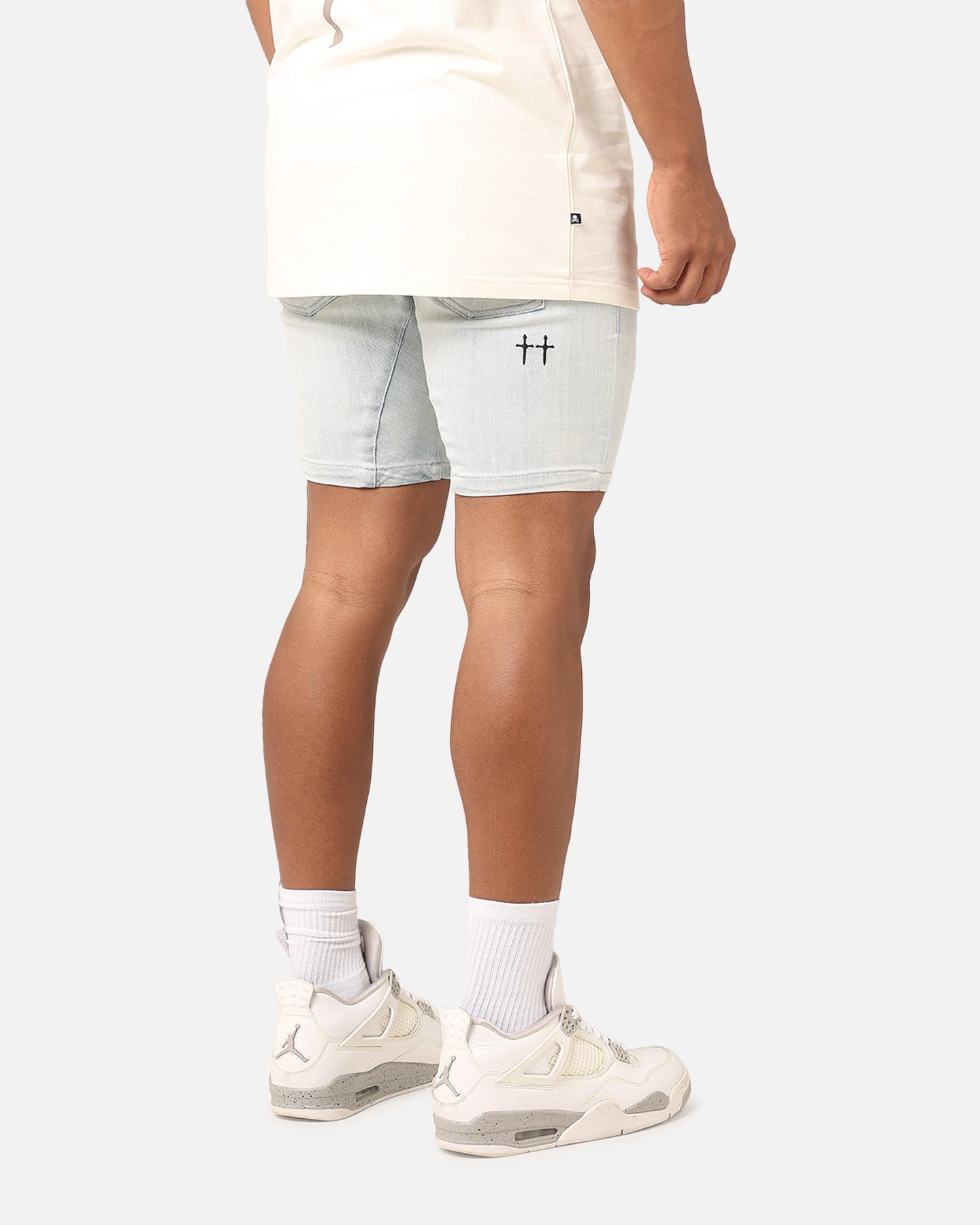 Saint Morta Correr Denim Shorts Light Blue