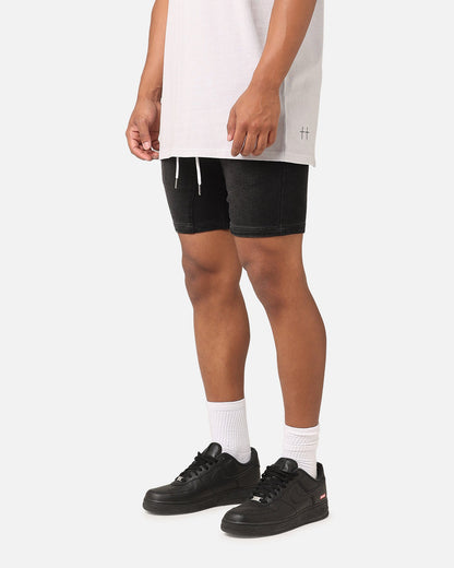 Saint Morta Correr Denim Shorts Washed Black