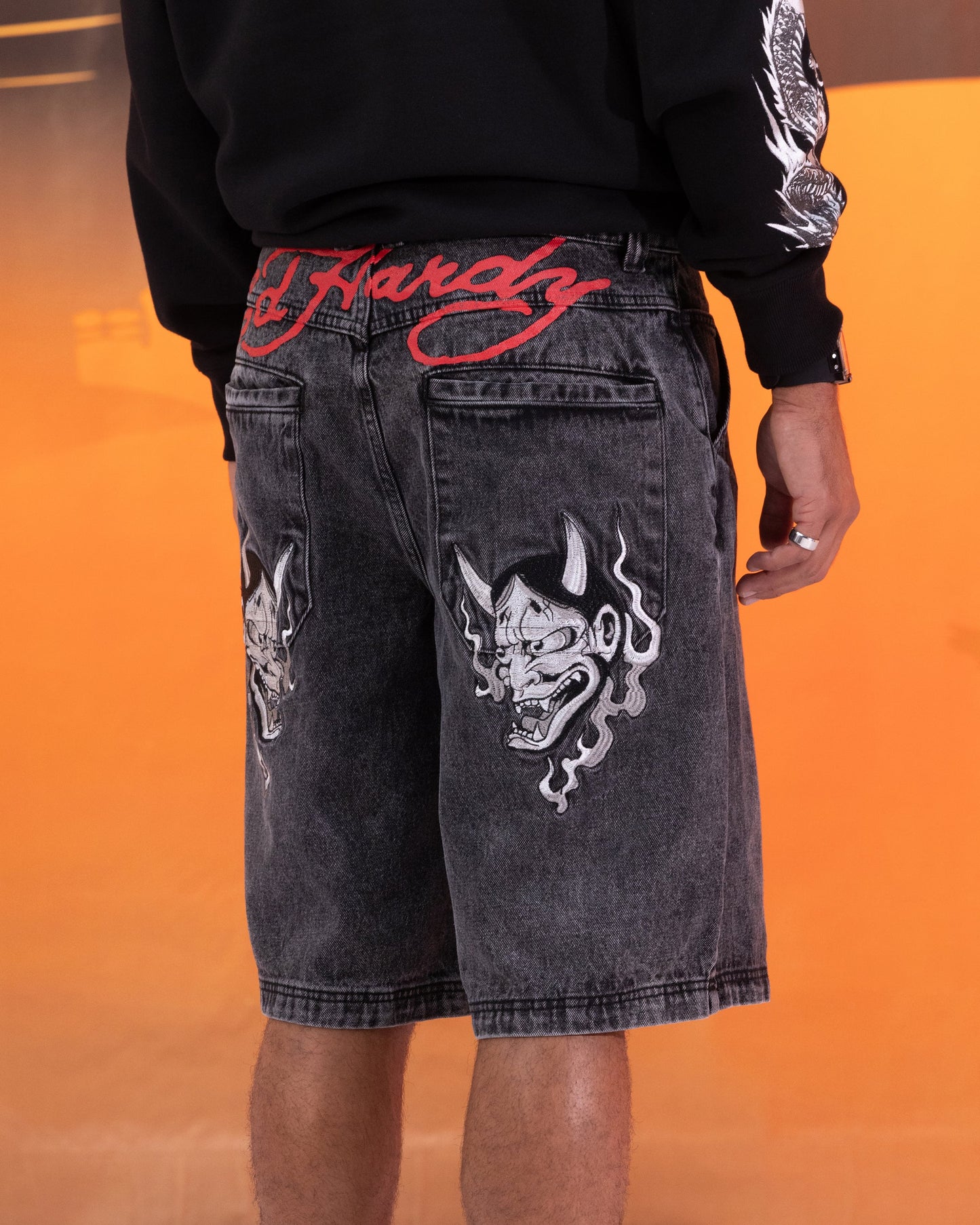 Ed Hardy Devil Jorts Black