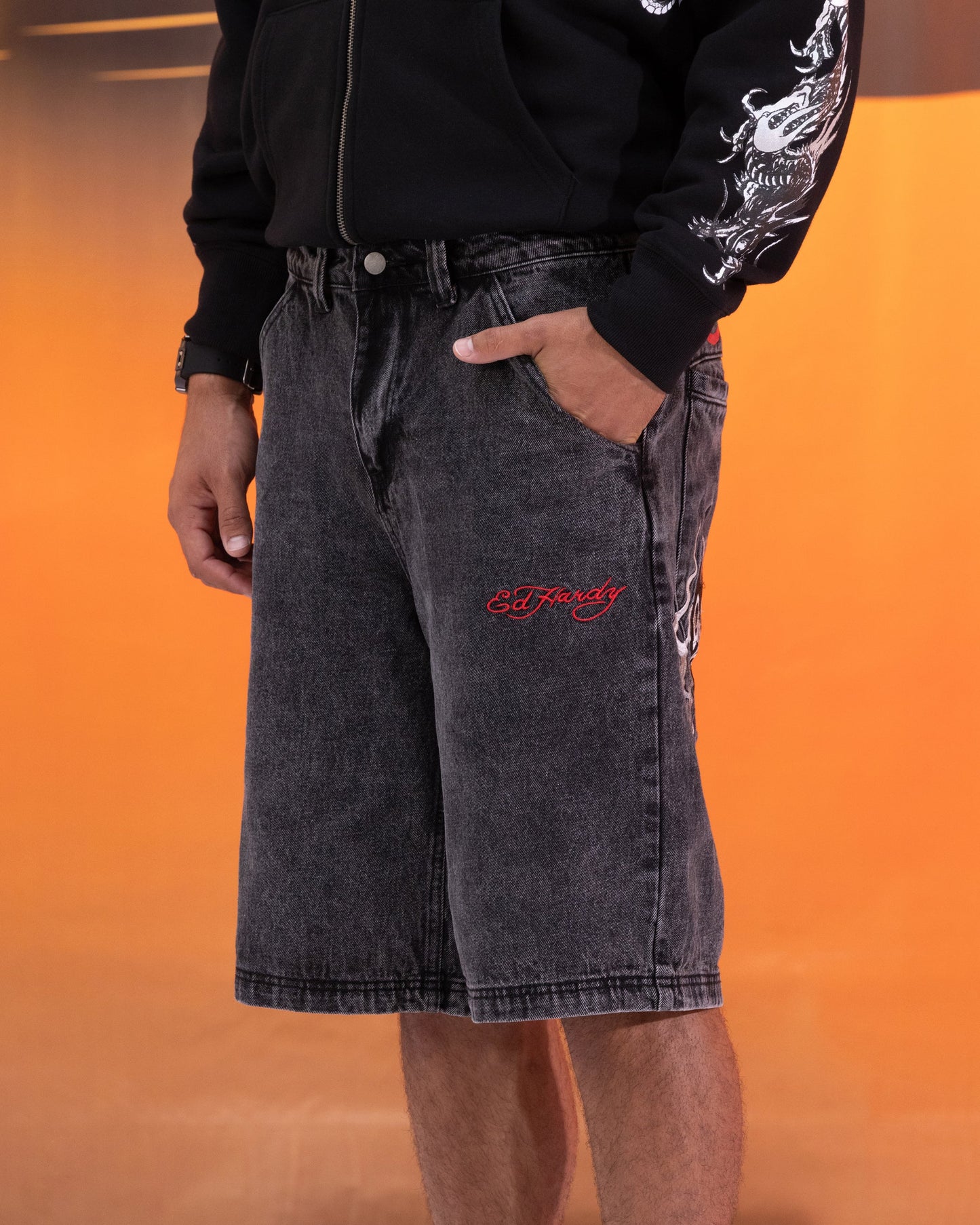 Ed Hardy Devil Jorts Black