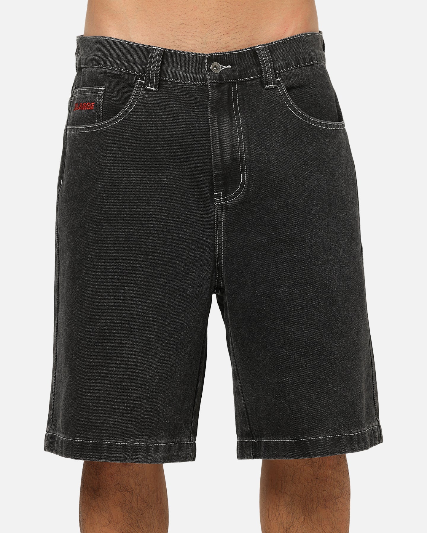 X-Large 91 Star Bull Denim Shorts Washed Black