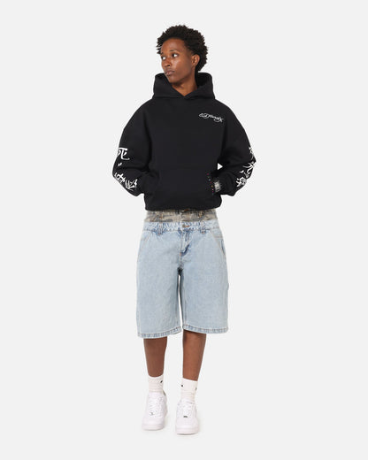 Ed Hardy Double Waist Camo Jorts Mid Blue Denim